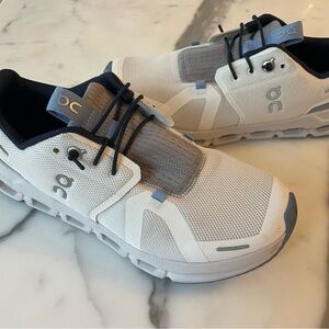 ON Running White and Blue Sneakers